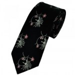 Black, Pink & White Flower Patterned Designer Tie Limited Edition By Ashley Victoria