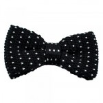 Black & White V Patterned Knitted Bow Tie