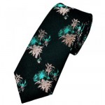 Deep Teal Patterned Designer Silk Tie Limited Edition By Ashley Victoria