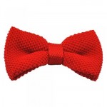 Plain Red Knitted Bow Tie
