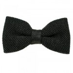 Profuomo Anthracite Grey Wool Knitted Bow Tie