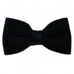 Profuomo Navy Blue Wool Knitted Bow Tie